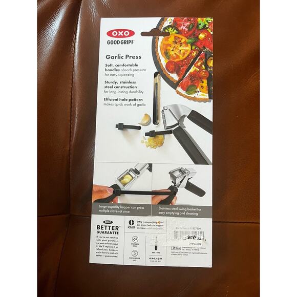 OXO Good Grips Garlic Press, Heavy Duty, Die Cast Zinc & Silicone, 7 in - Picture 2 of 2
